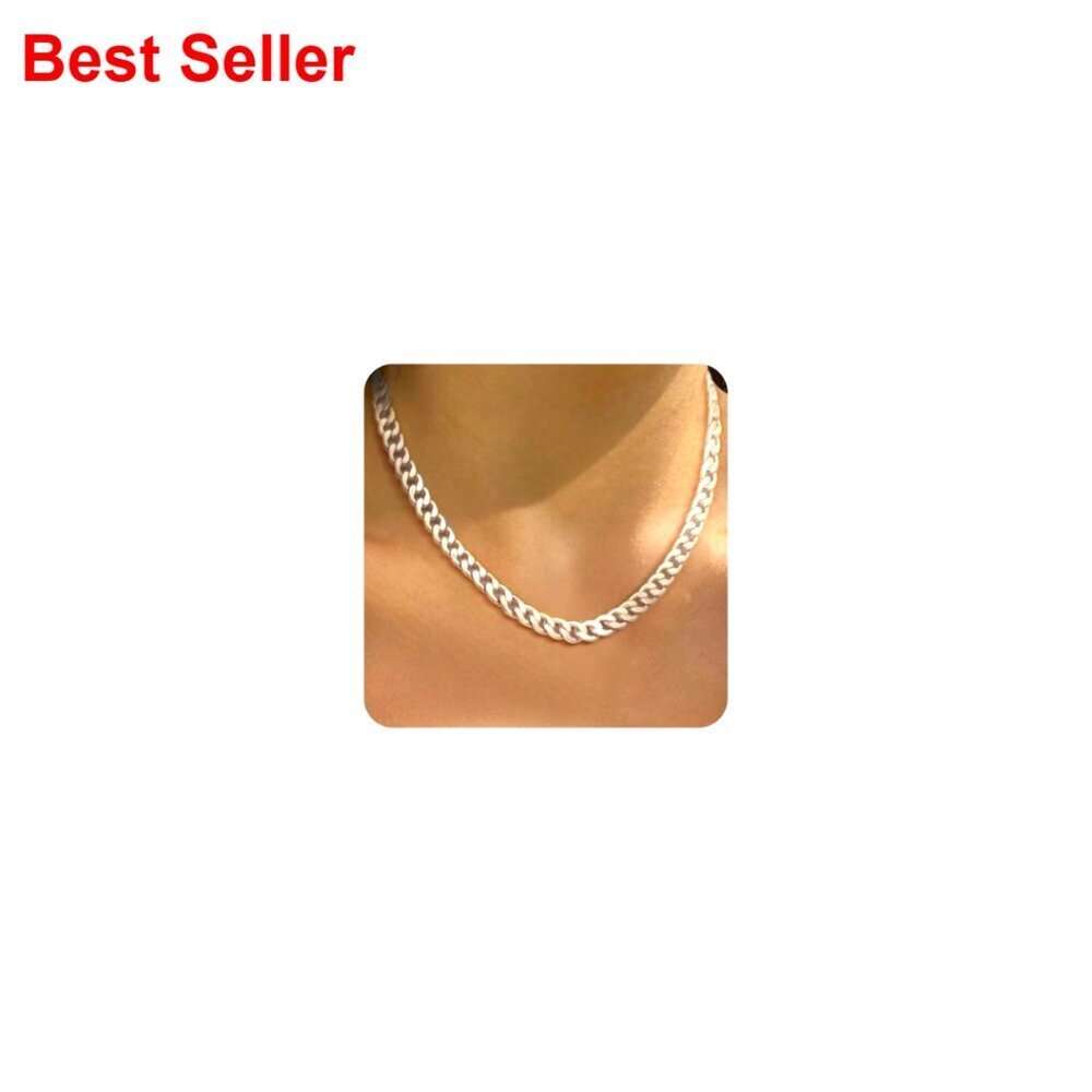 14K Gold Plated Cuban Chain Necklace Adjustable Length Lobster Clasp